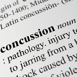 Text from a dictionary showing the definition for concussion.